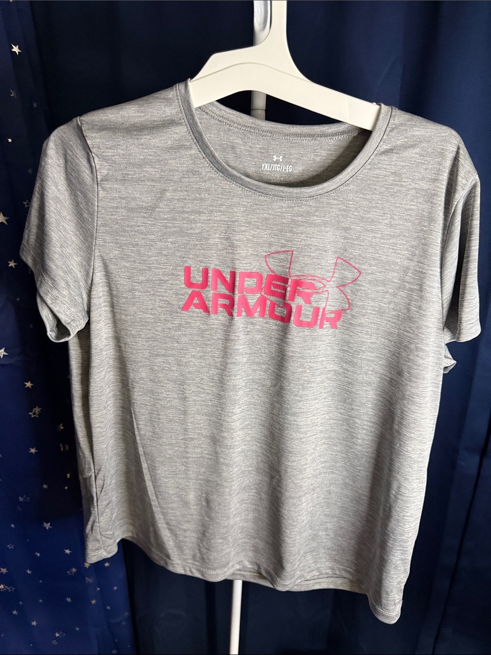 Under Armour Gray Short-Sleeve Tee with Pink Logo